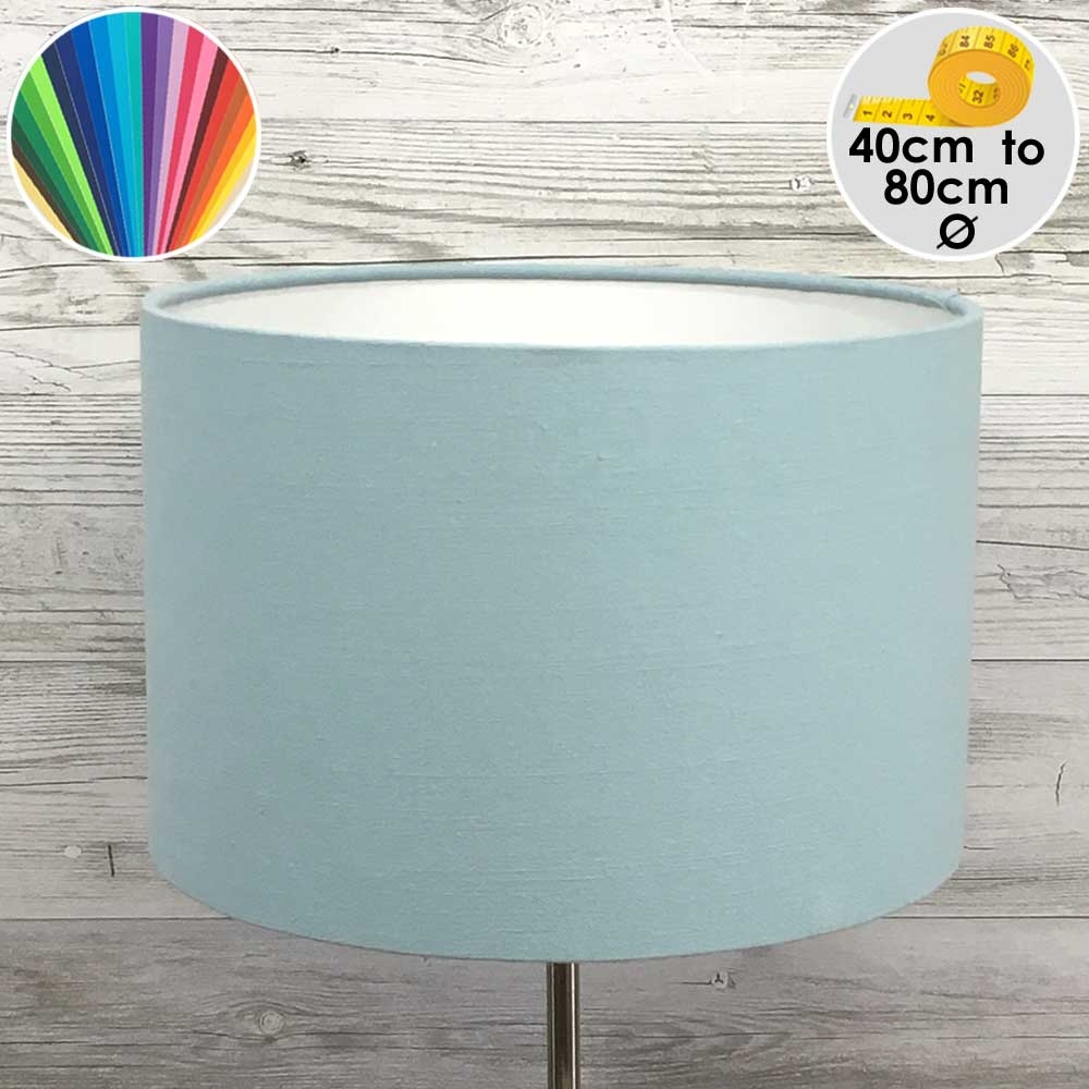 Extra Large Light Blue Drum Table Lamp Shade